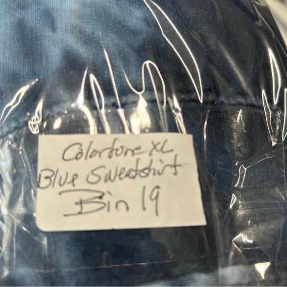 Colortone Mens Too Bad XL Tie Dye Sweatshirt Blue Boho Hippie Casual - Picture 13 of 13